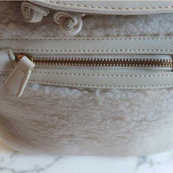 EUC Backpack Samantha Thavasa Petit Choice Ivory Fluffy Sherpa MSRP: $450 - Picture 14 of 14